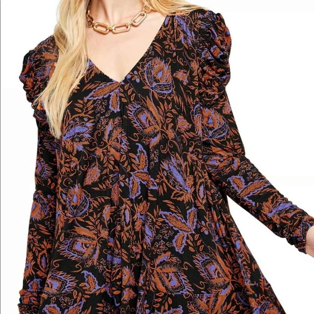 Floral Black and Purple Dress